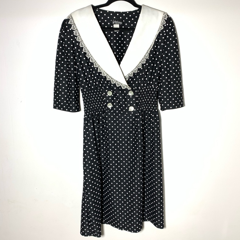 🎞 Vintage Whirlaway Frocks Polka Dot Black Dress
